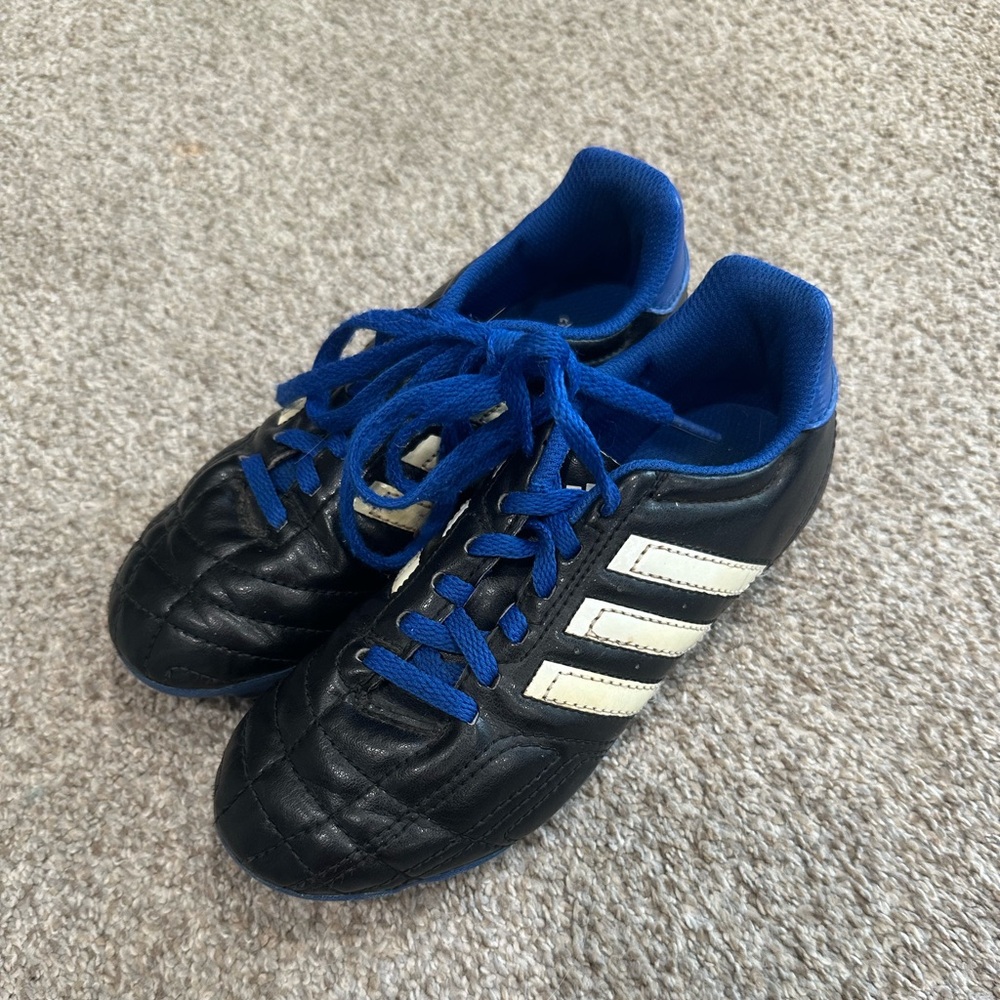 adidas Kids Sneakers - Black with Blue and White Stripes